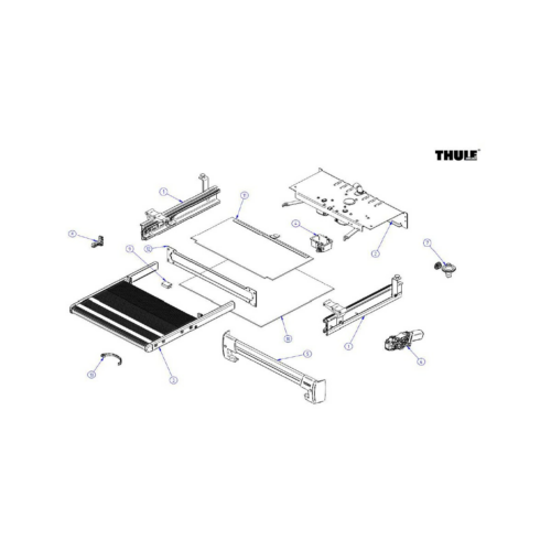 Trittbrett komplett - Thule Ersatzteil Nr. 1500603248 - für Lift V19 FD - 550