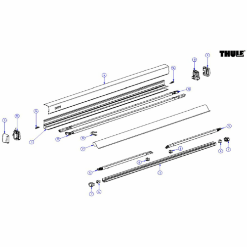 Tuchfixierung Gehäuse, Satz - Thule Ersatzteil Nr. 1500603525 - für Typ 3200