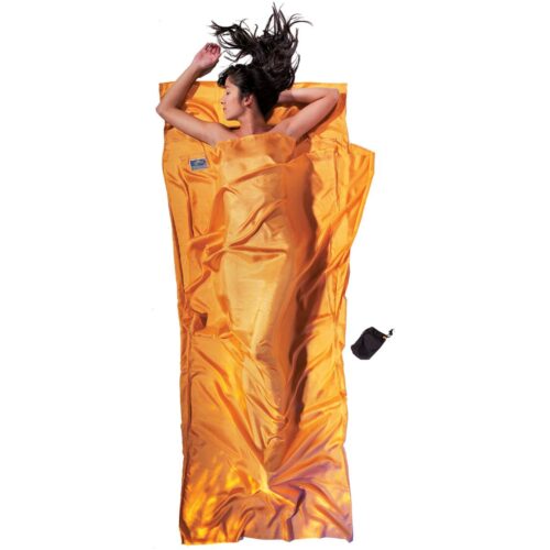 Cocoon TravelSheet Reiseschlafsack, 220x9 cm, Seide, sunset orange
