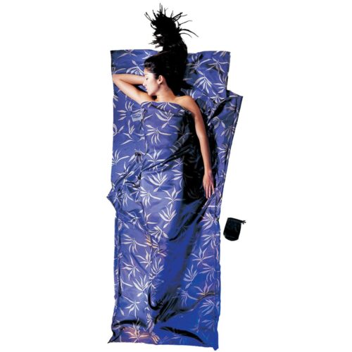 Cocoon TravelSheet Innenschlafsack, Seid, 220x90cm, blue leaves