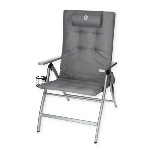 Coleman 5 Position Padded Klappstuhl, Aluminium, grau
