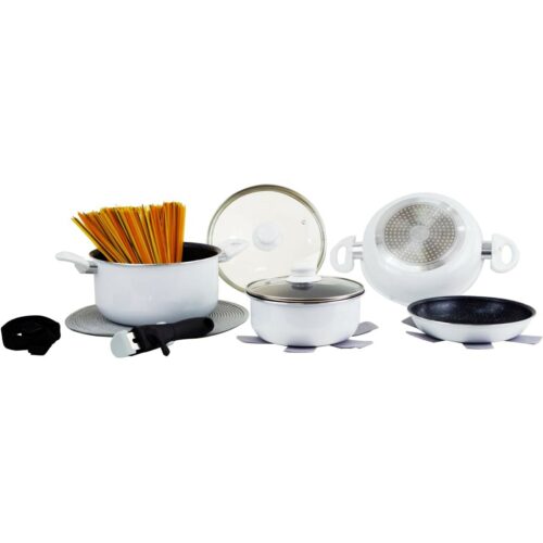 Gimex White Line Kochtopfset, Aluminium, 8-teilig