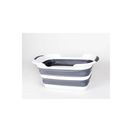 Camp4 Waschkorb mit Ablauf, faltbar, weiß/grau