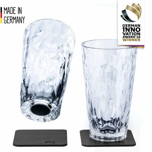 silwy Magnet Longdrinkgläser, Kunststoff, 300ml, 2er Set, transparent