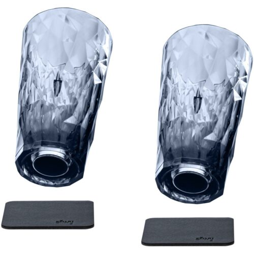 silwy Magnet Longdrinkgläser, Kunststoff, 300ml, 2er Set, grau