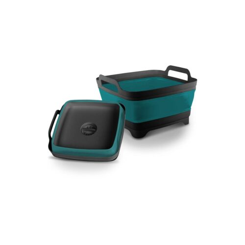 Camp4 Waschschüssel mit Ablauf, faltbar, anthrazit/petrol