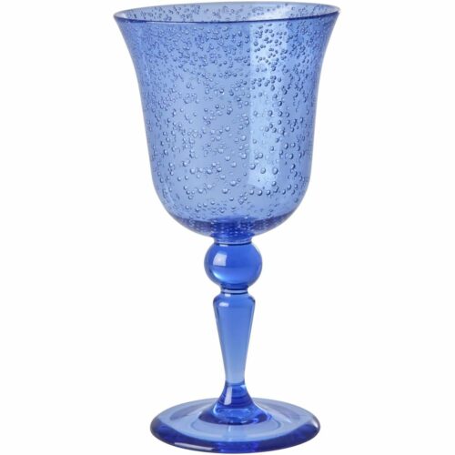 Rice Acryl Weinglas in Bubble Design, 360 ml, blau