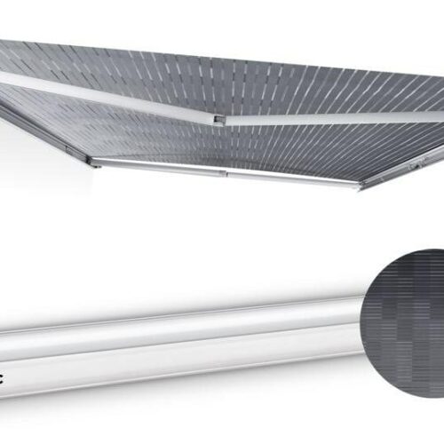 Dometic Perfect Roof 2500 Markise weiß, 450x275cm, Horizon Grey, 12V-Motor