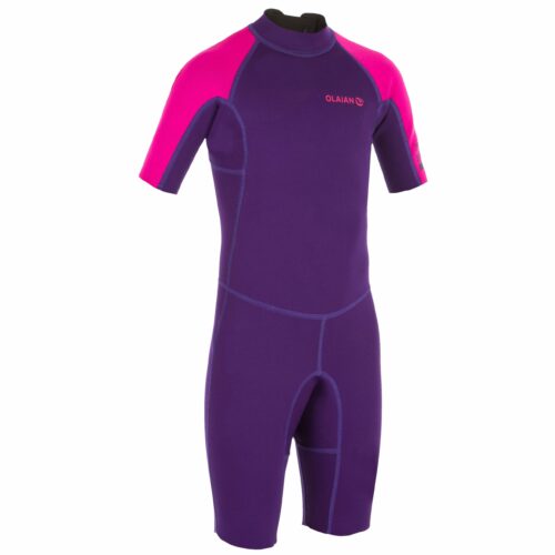 Neoprenanzug Shorty Surfen 100 1,5 mm Kinder violett/rosa