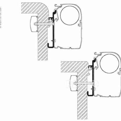Thule Omnistor 8000/5200/4900 Adapter für Rapido Serie 7-8, 3tlg.