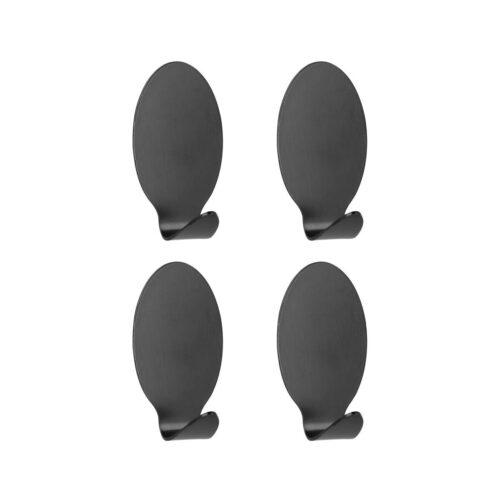 Metaltex Lilliput Hafthaken, Inox, schwarz, 4-teilig