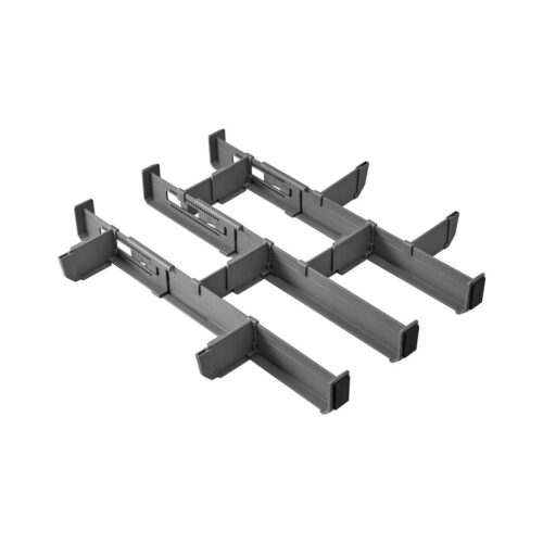 Metaltex Multi-Fit Schubladen Organizer, doppelt, grau