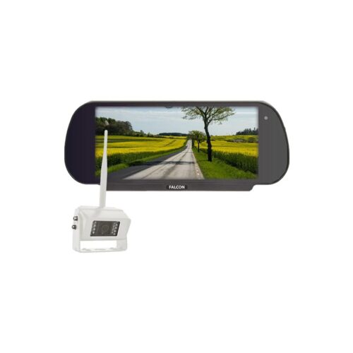 Falcon Rückfahrvideosystem, kabellose HD-Rückfahrkamera, 7″-Spiegelmonitor