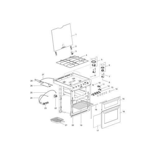 Ofentür - Thetford Ersatzteil-Nr. SMAO3515.BKX - für Enigma Backofen