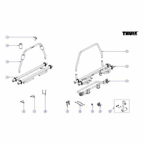 Halterung + Riemen + Schaumstoffpolster - Thule Ersatzteil Nr. 1500603222 - für Caravan Smart Eriba Touring