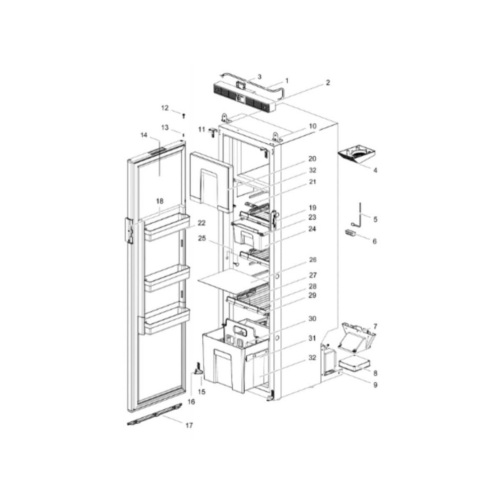 Schubladenführung - Thetford Ersatzteil-Nr. 691874 - für T138/2152/1152
