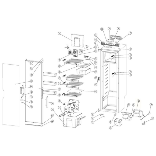 Türabdeckung - Thetford Ersatzteil-Nr. 692764 - für T2152/2090