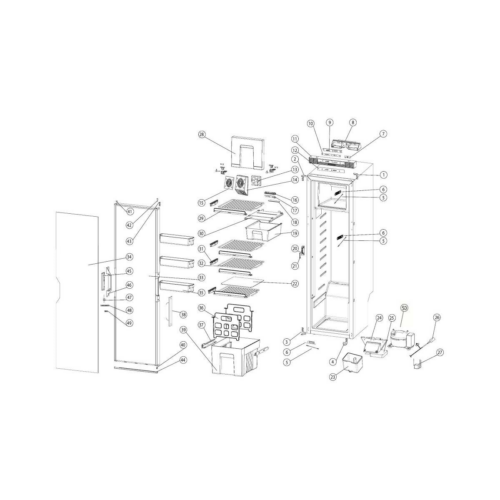 Türgriff, komplett - Thetford Ersatzteil-Nr. 692886 - für T2152/T2090