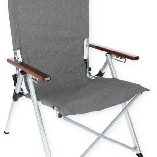Holiday Travel Joplin Faltstuhl mit Holzarmlehne, grau/braun