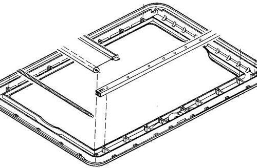 Innenrahmen ohne Anbauteile grau - Dometic Seitz Ersatzteil Nr. 560E3109 - für Heki 1