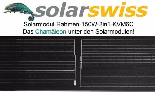 Solarswiss Solarmodul mit Rahmen, KVM6C, 150W, 2in1, 12V, alu