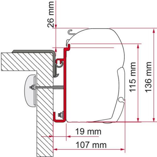 Fiamma F45 Adapter für Rapido Serie 7, 400cm