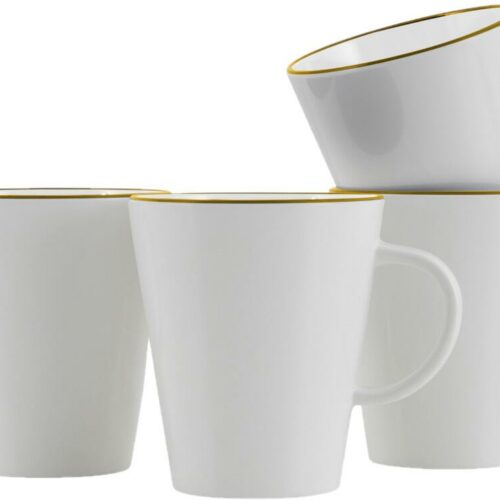 Gimex Linea Line Tasse, 350ml, 4er Set, gold