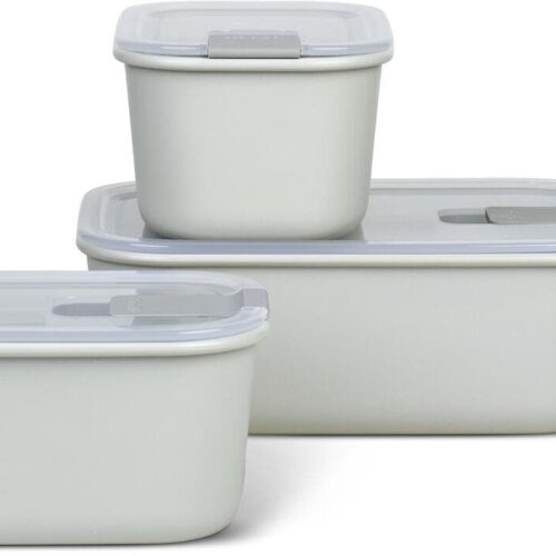 Mepal EasyClip Frischhaltedosen-Set, 3-teilig, 450+1000ml, nordic white
