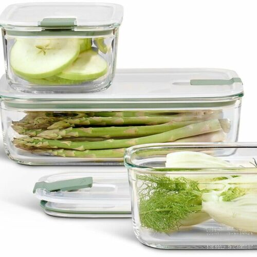 Mepal EasyClip Glas-Frischhaltedosen-Set, 3-teilig, 700+1500ml, nordic sage