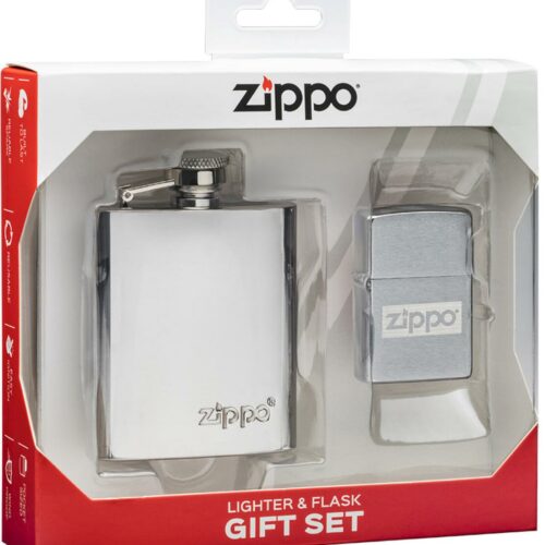 Zippo Benzinfeuerzeug und Flachmann Geschenkset