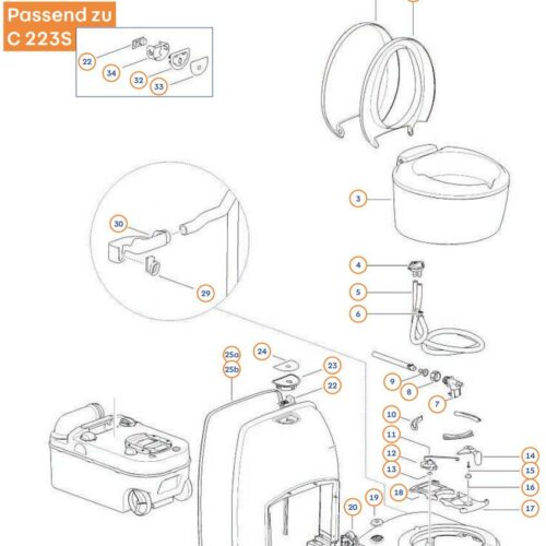 Wanddichtung - Thetford Ersatzteil-Nr. 200975 - für C223CS