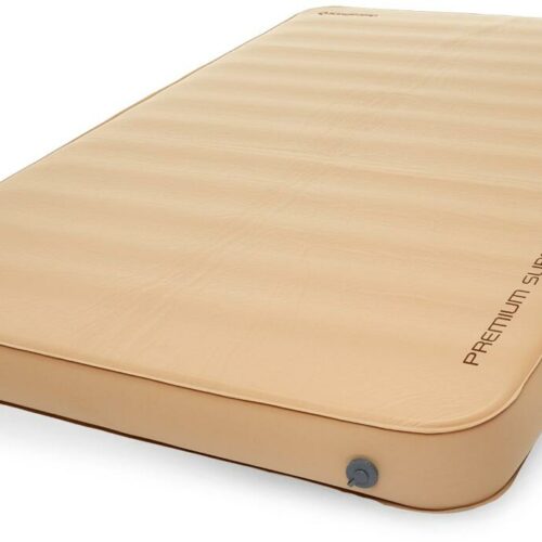KingCamp Premium Deluxe Schlafmatte, selbstaufblasend, beige, 201x128x15cm 