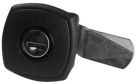 STS Klappenschloss, System STS, inkl. Schlüssel & Zylinder, quadratisch, schwarz