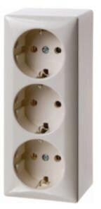 Berker Integro Flow/Pure Schuko Aufputzsteckdose, 3-fach, weiß