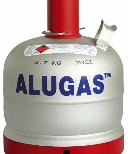 Alugas Propangasflasche 6 kg, leer, mit Ventil und Schutz