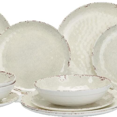 Flamefield Rustic Pearl Geschirrset, 12-teilig