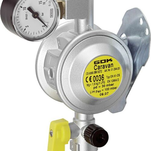GOK Caramatic BasicOne Gasdruckregler mit Manometer, 30mbar, 1,5kg/h