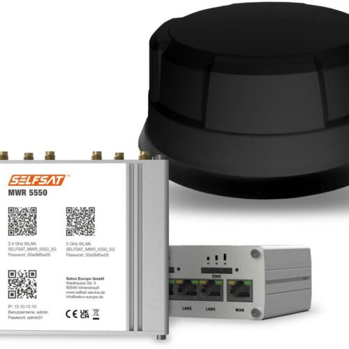 SELFSAT MWR 5550 5G/4G und WLAN Internet Router inkl. Panorama Antenne, schwarz