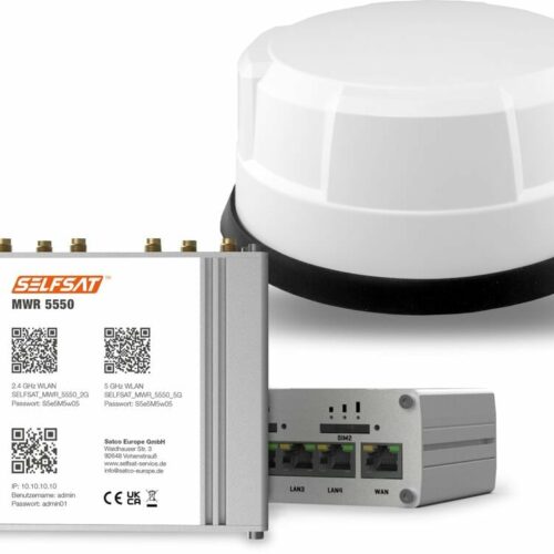 SELFSAT MWR 5550 5G/4G und WLAN Internet Router inkl. Panorama Antenne, weiß