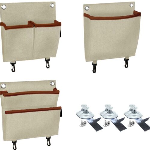 GranHin Wandnachtkästchen Organizer, Gr.S, 3er-Set, beige