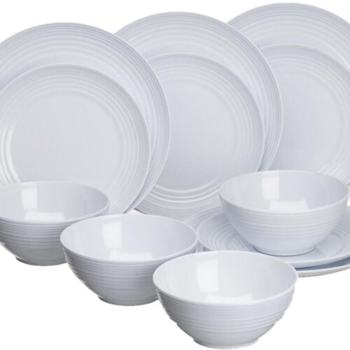 Flamefield Cool White Geschirrset , 12-teilig