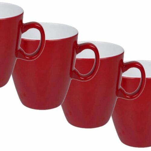 Bo-Camp Tasse, 250ml, 4er-Set, rot