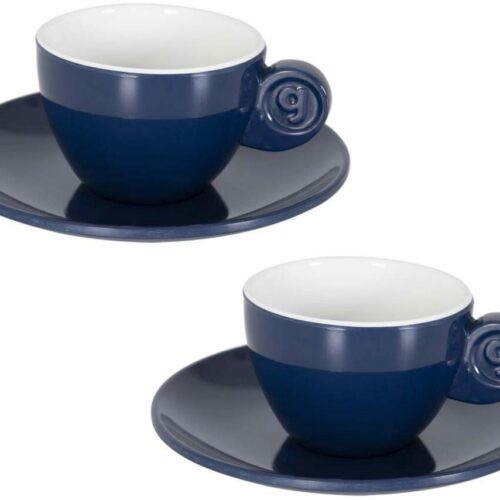 Gimex Solid Line Espressotasse, 4er Set, blau