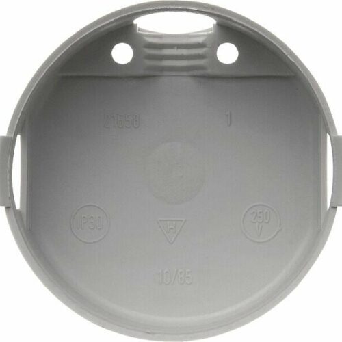 Berker Integro Flow/Pure Berührungsschutzdose, 1-fach, ø45x22mm, grau, ohne Zugentlastung