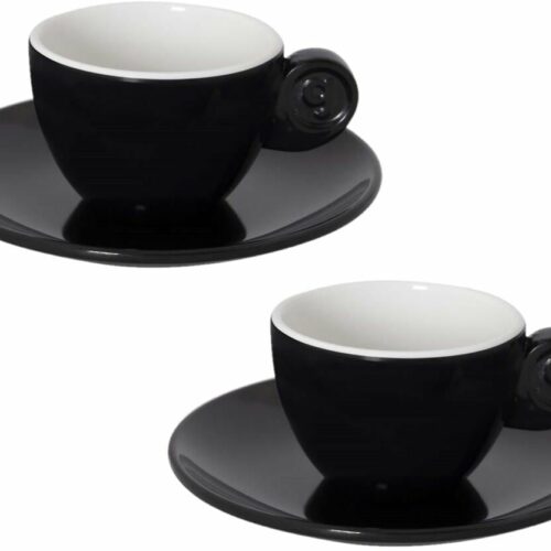 Gimex Solid Line Espressotasse, 4er Set, schwarz