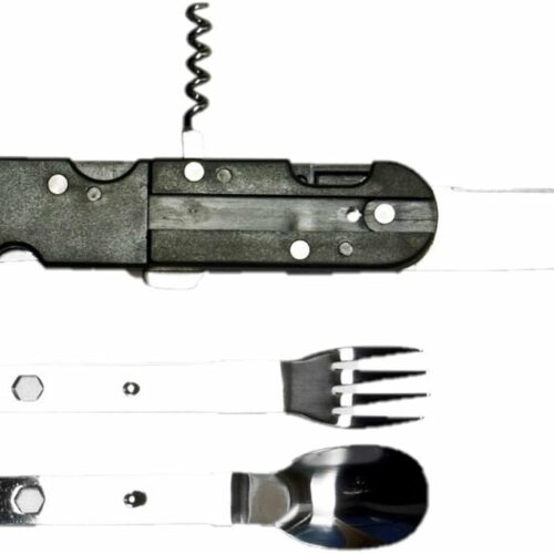 BasicNature Biwak Mount Besteckset, inkl. Etui