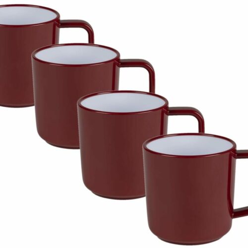 Kampa Tassen, 330ml, 4er Set, rot