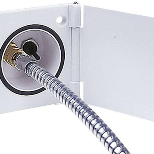 Reich Wassersteckdose mit Schlauch und Duschgarnitur, reinweiß