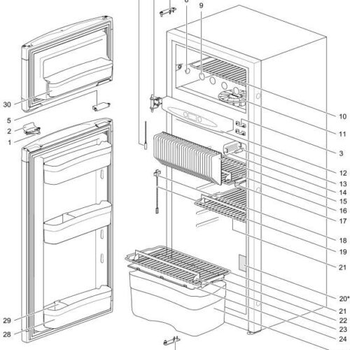 Ablagefläche - Thetford Ersatzteil Nr. 62698112 - für Kühlschrank N150, N175 & N180