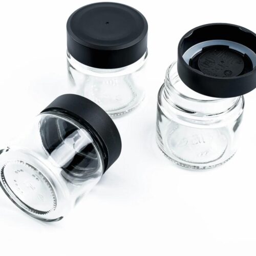 silwy Feinkost-Magnetgläser inkl. Leiste, 125ml, black/classy